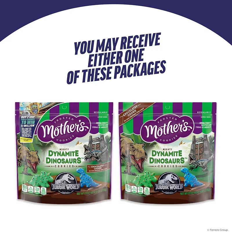 Mother's Chocolatey Dynamite Dinosaurs Cookies, Inspired by Jurassic World, 9 oz
