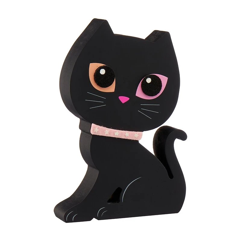 Halloween Wooden Black Cat Decor
