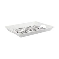 Halloween Black & White Skulls & Spiders Melamine Serving Tray, 18 in x 12 in