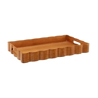 Wood tray with handle large size