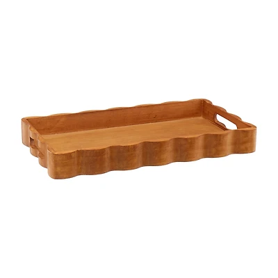 Wood tray with handle small size