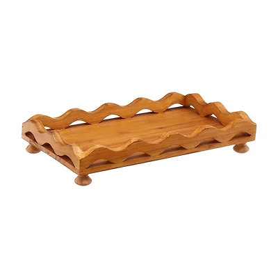 Wood tray with feet samll size