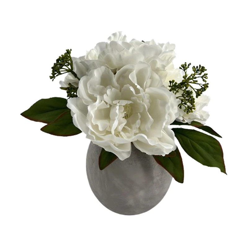 10 Inch Premade Peony White