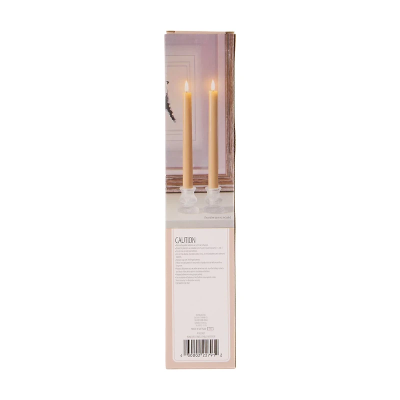 Battery Operated LED Flickering Wax Candles, 2 ct