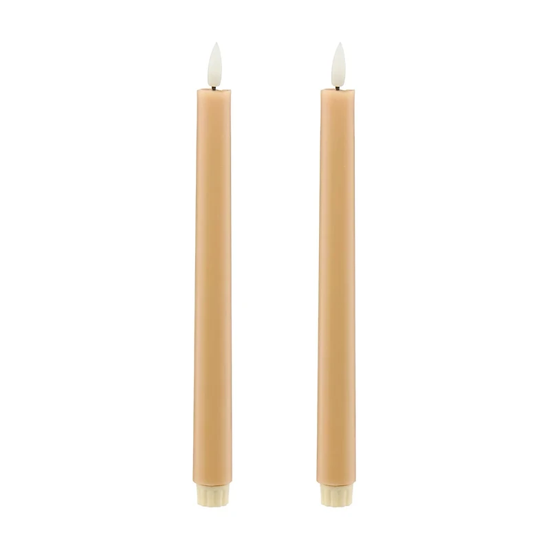 Battery Operated LED Flickering Wax Candles, 2 ct