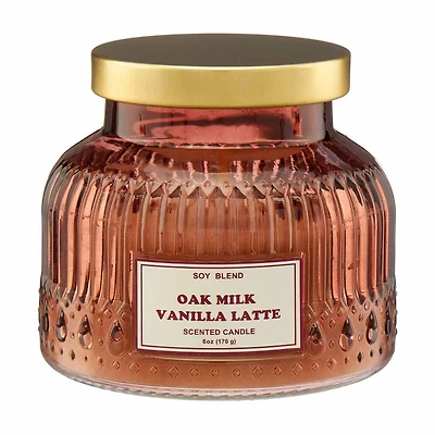 Oak Milk Vanilla Latte Scented Soy Candle, 6 oz