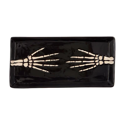 Halloween Skeleton Hand Ceramic Serving Tray