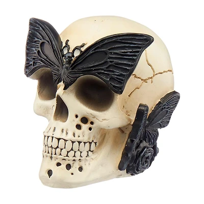 Halloween Resin Moths & Skull Decoration