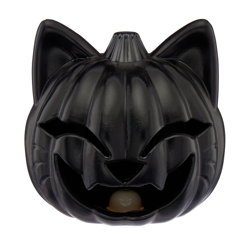 Halloween Light Up Pumpkin Cat, Black