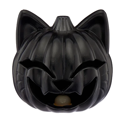 Halloween Light Up Pumpkin Cat, Black