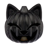 Halloween Light Up Pumpkin Cat, Black
