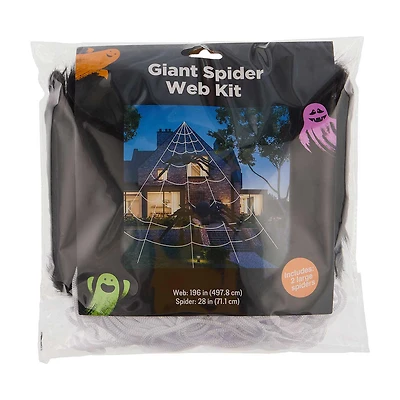 Halloween Giant Spider Web Kit, 196 in