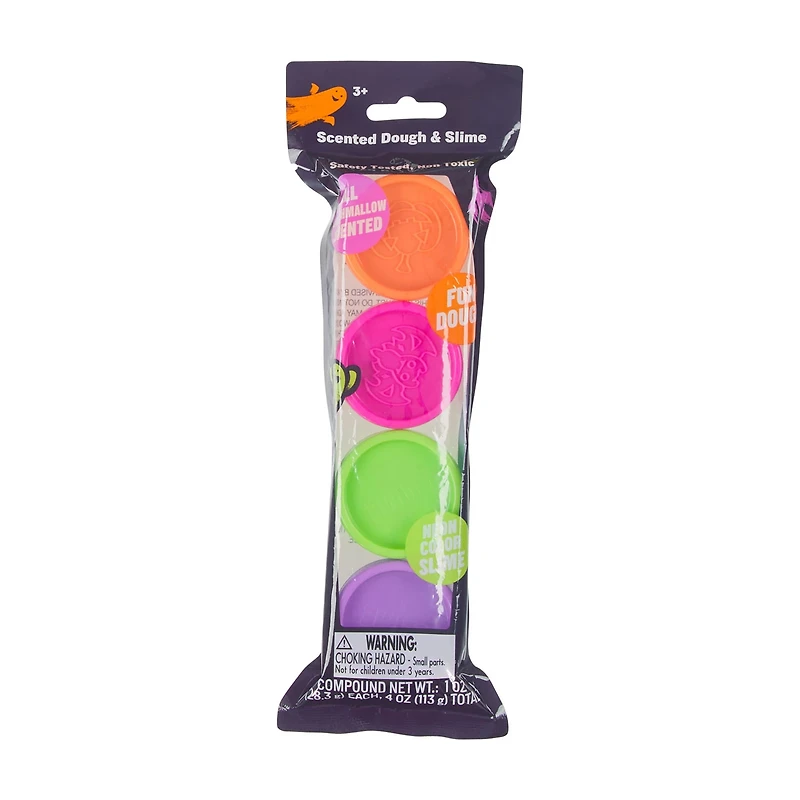 Halloween Scented Dough and Slime, 4 ct