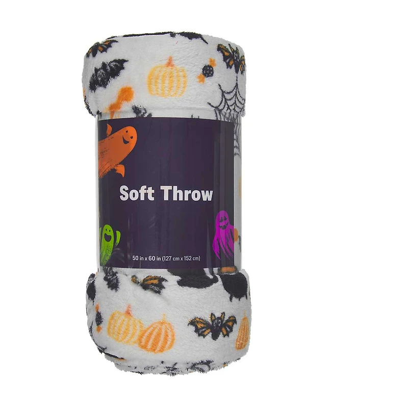 Halloween Printed Soft Throw, 50 in x 60 in, Assorted