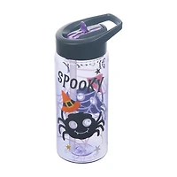Halloween Plastic Water Bottle with Straw, 16 oz, 1 ct, Assorted