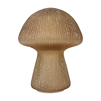 Brown Mushroom-Shaped Glass Lamp with LED Lights