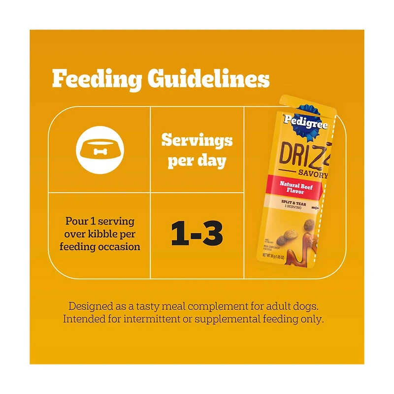 Pedigree Drizzlers Wet Dog Savory Sauce Natural Beef Flavor