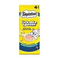Temptations Lickable Spoons Tasty Chicken & Savory Salmon Flavor Adult Wet Cat F
