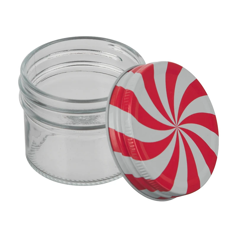 Christmas Themed Glass Canister, 4 oz, Assorted