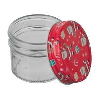 Christmas Themed Glass Canister, 4 oz, Assorted