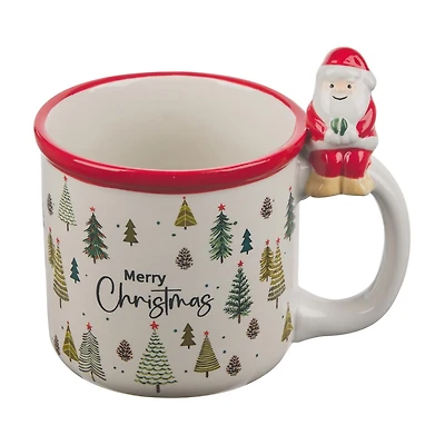 Christmas Themed Santa Handle Mug, Assorted