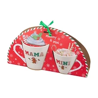 Christmas Mama and Mini Printed Mugs, 2 ct