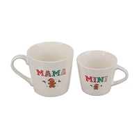 Christmas Mama and Mini Printed Mugs, 2 ct