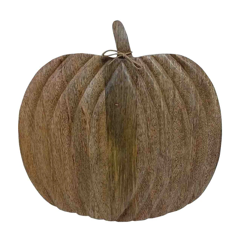 Pumpkin-Shaped Wooden Serving Board, 13 in