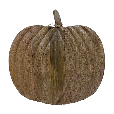 Pumpkin-Shaped Wooden Serving Board, 13 in