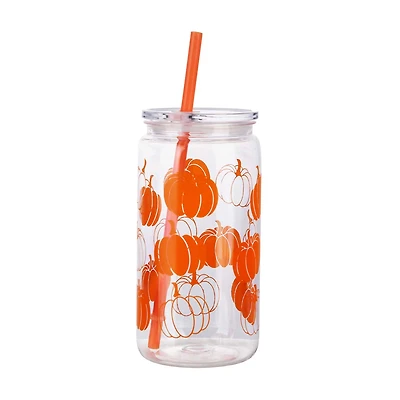 Pumpkin PlasticTumbler, 19 oz