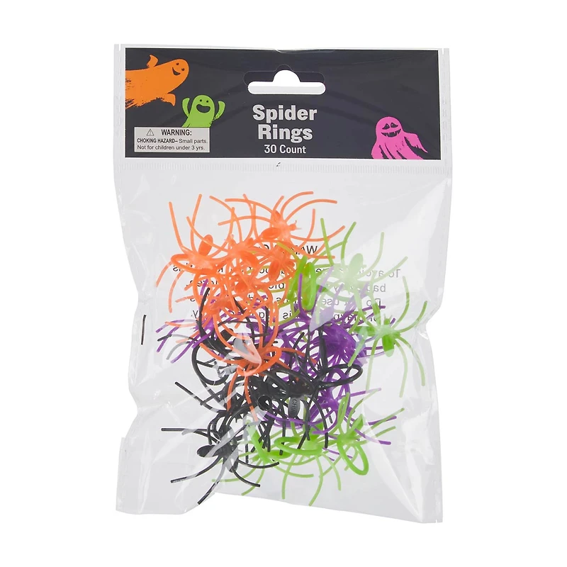 Halloween Spider Rings, 30 ct - Assorted