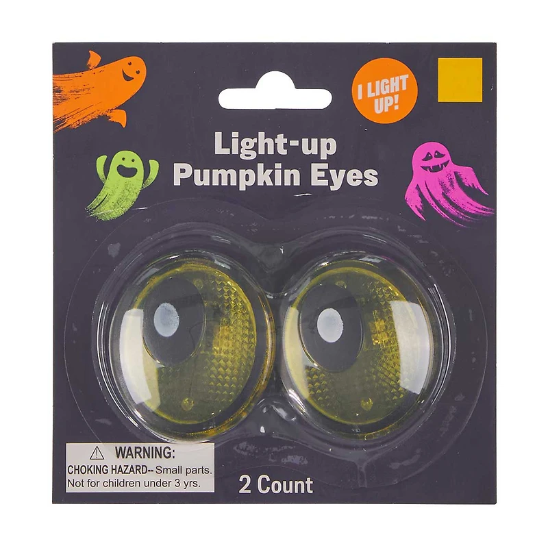 Halloween Light-Up Pumpkin Eyes, 2 ct, Assorted