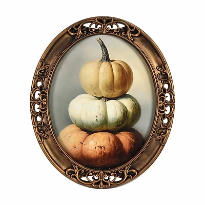 Antique Oval Pumpkin Frame Art, 24 in