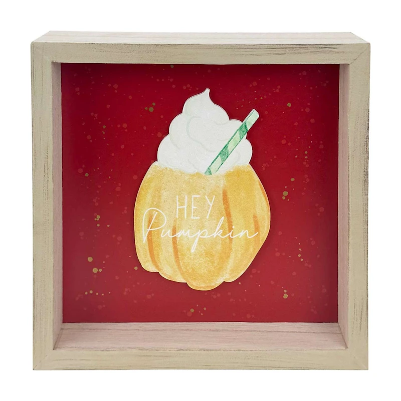 Willow & Riley “Hey Pumpkin” Wooden Pumpkin-Themed Desk Sign