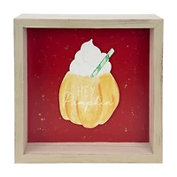 Willow & Riley “Hey Pumpkin” Wooden Pumpkin-Themed Desk Sign