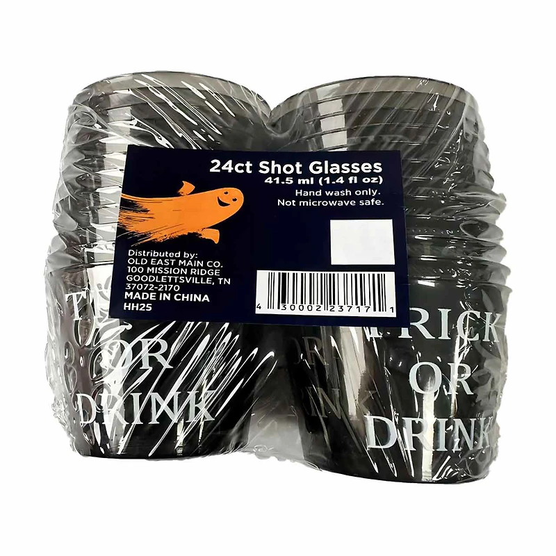 Halloween 'Trick or Drink' Plastic Shot Glasses, 24 ct