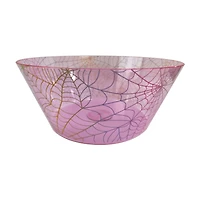 Halloween Spiderweb Plastic Bowl, Pink