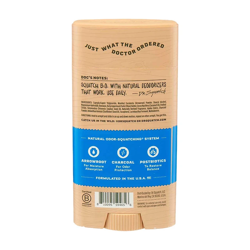Dr Squatch Odor Squatching Deodorant, Fresh Falls, 2.65 oz