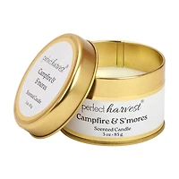 Perfect Harvest Tin Container Scented Candle, Campfire & S'mores, 3 oz