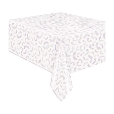 Adorable Halloween Iridescent Foil Bats Tablecover, 54 in x 84 in