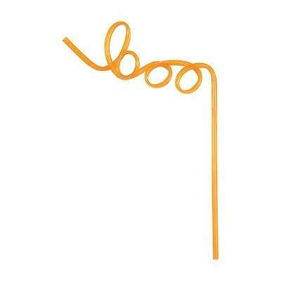 Unique Party! Boo-Shaped Halloween Plastic Straws, 6 ct