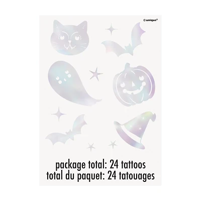 Adorable Halloween Iridescent Foil Tattoos, 24 ct