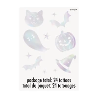 Adorable Halloween Iridescent Foil Tattoos, 24 ct