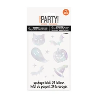 Adorable Halloween Iridescent Foil Tattoos, 24 ct