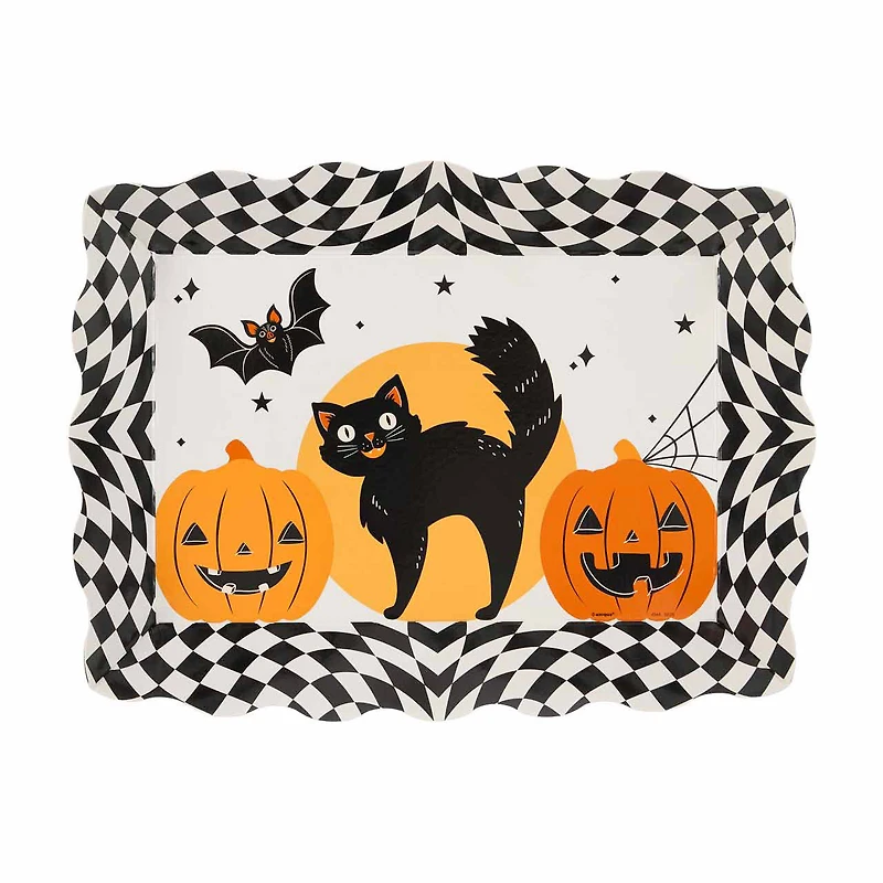 Halloween Bash Paperboard Scalloped Serving Tray