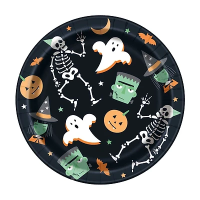 Spooky Skeletons Plates, 7 in, 8 ct
