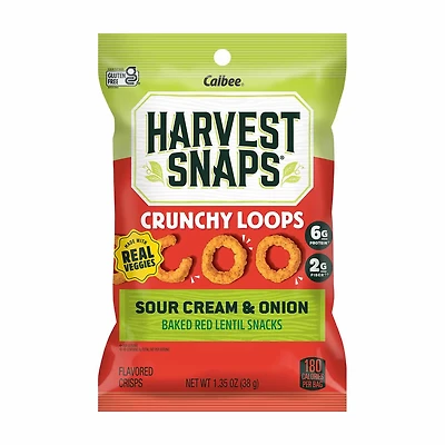 Calbee Harvest Snaps Crunchy Loops Sour Cream & Onion, 1.35 oz