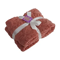 Cable Knit Plush Throw, 50 in x 60 in, Assorted