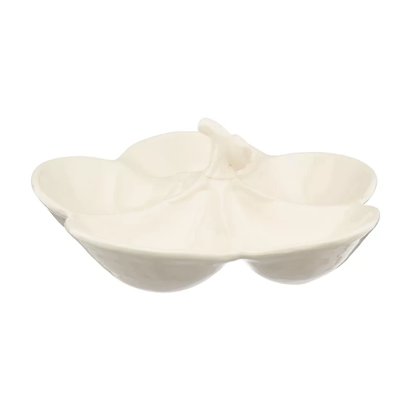 Ceramic 5-Section Pumpkin Plate White