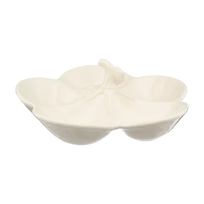 Ceramic 5-Section Pumpkin Plate White